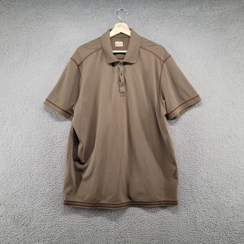 Tommy Bahama shirt Men's measures large‎ Soft Polo Green short sleeve collared